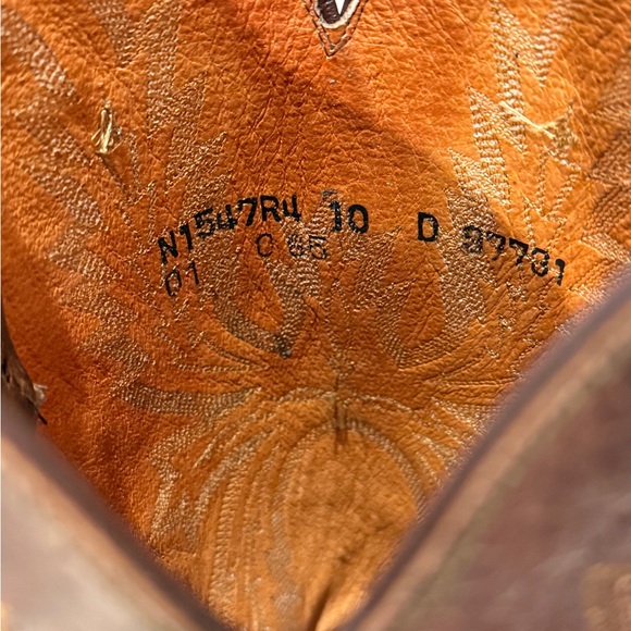 Men’s Lucchese Brown Leather Boots - Sz 10 - Picture 6 of 11